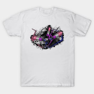 Grunge Graffiti Gender Fluid Lightning and Arrows T-Shirt